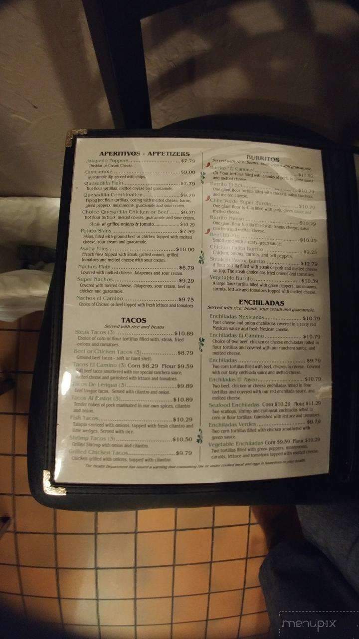 El Camino Mexican Restaurant - Kiel, WI menu_pic
