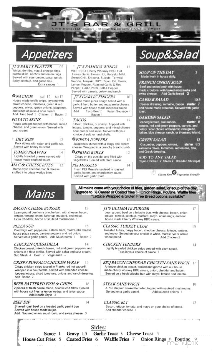 JT's Bar and Grill - Edmonton, AB menu_pic