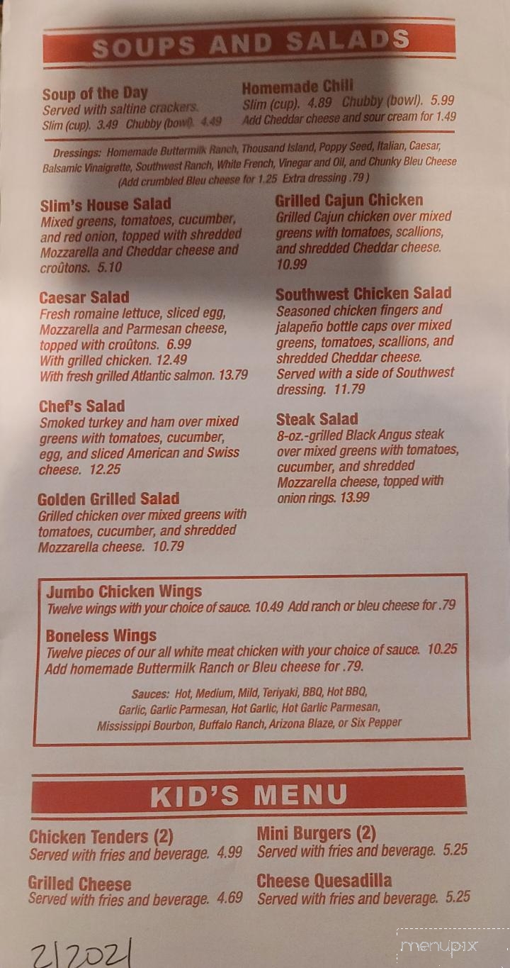 Slim and Chubby's - Strongsville, OH menu_pic