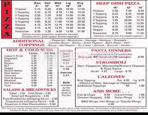 Jason's New York Style Pizza - Old Town, ME menu_pic