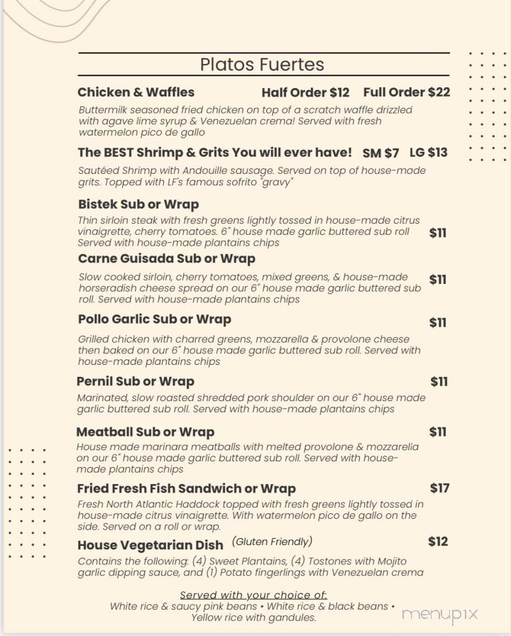 La Familia Latin Cuisine Restaurant - Edgewater, FL menu_pic