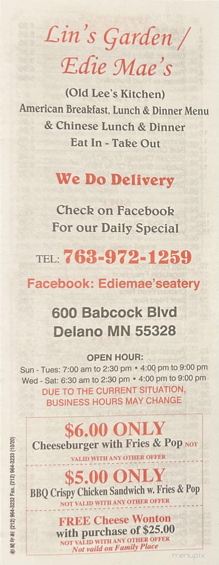 Edie Mae's Eatery - Delano, MN