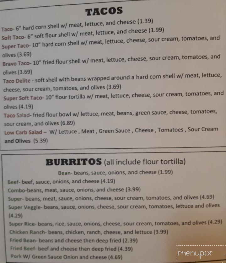 Taco Delite - Central Point, OR menu_pic