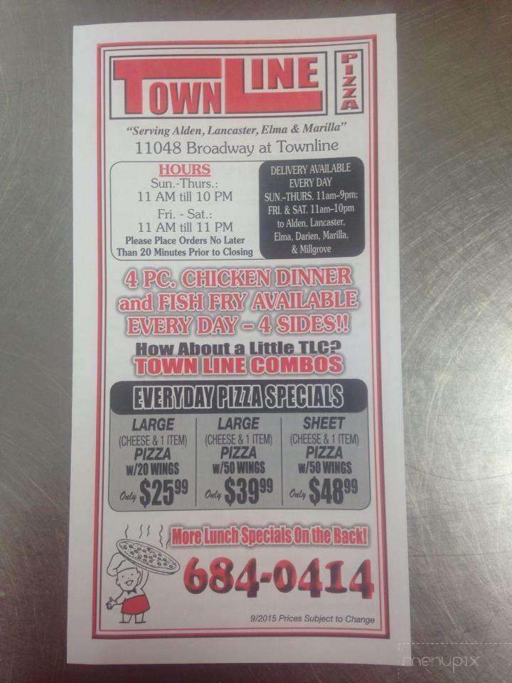 Town Line Pizzeria - Alden, NY menu_pic