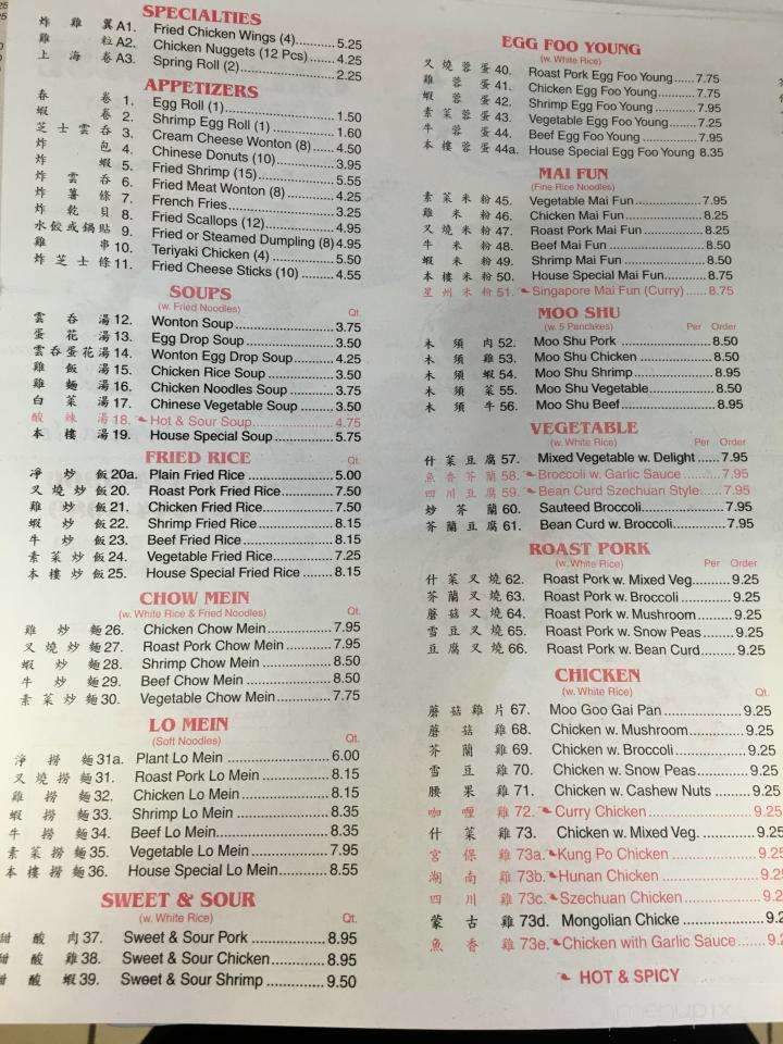 China House - Isanti, MN menu_pic