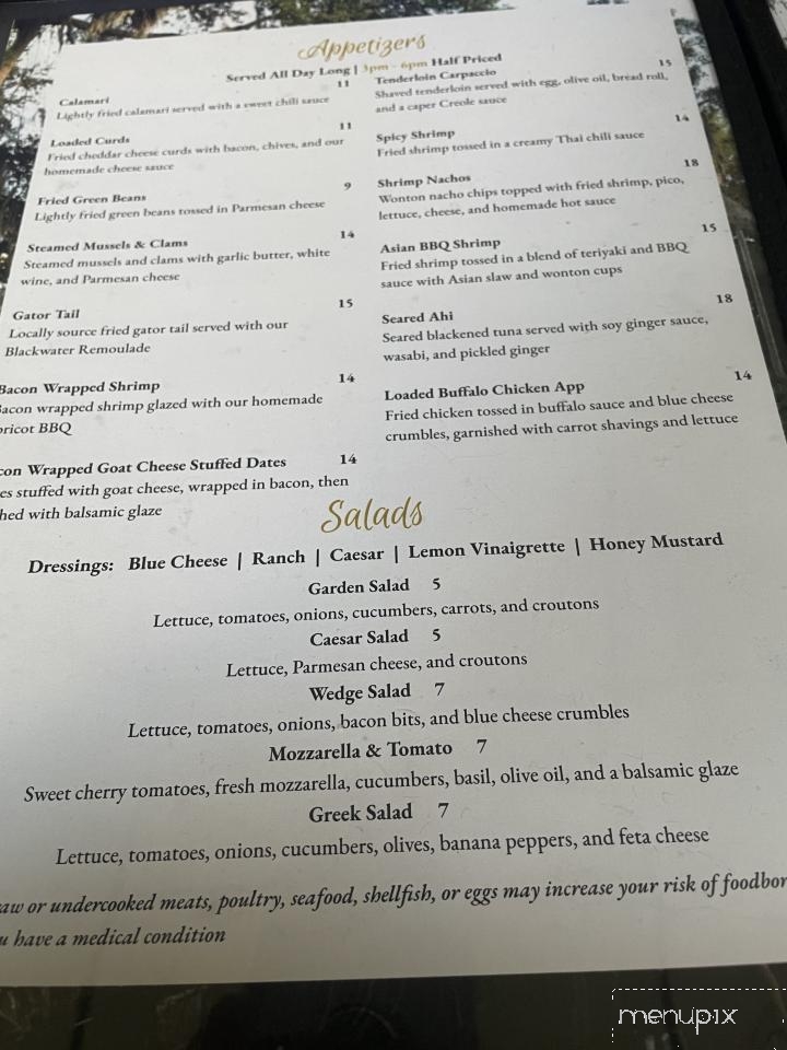 Blackwater Restaurant - Yankeetown, FL menu_pic