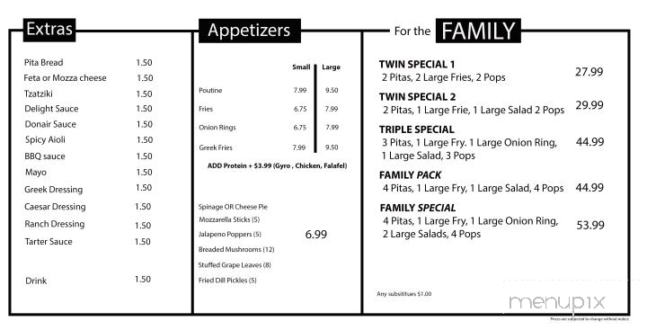 Donair House - Windsor, ON menu_pic