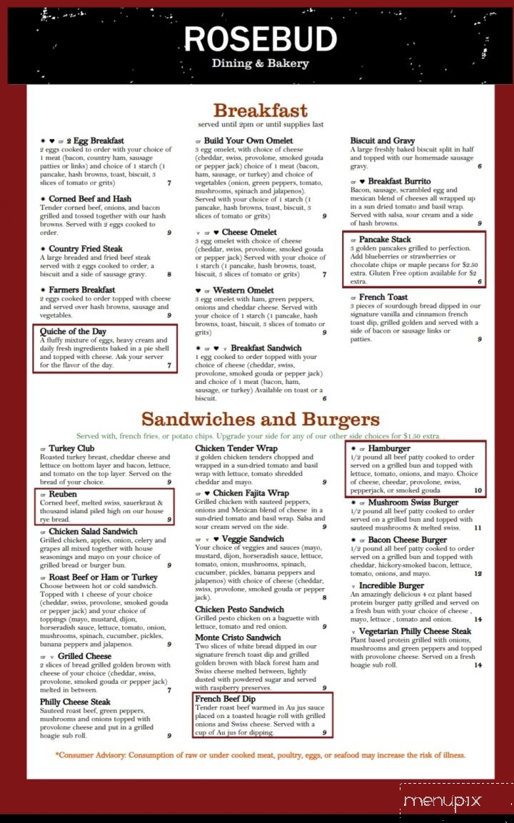 Rosebud Dining & Bakery - West Jefferson, NC menu_pic