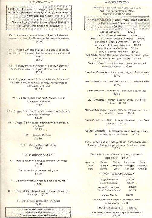 Oakwood Cafe - Melvindale, MI menu_pic