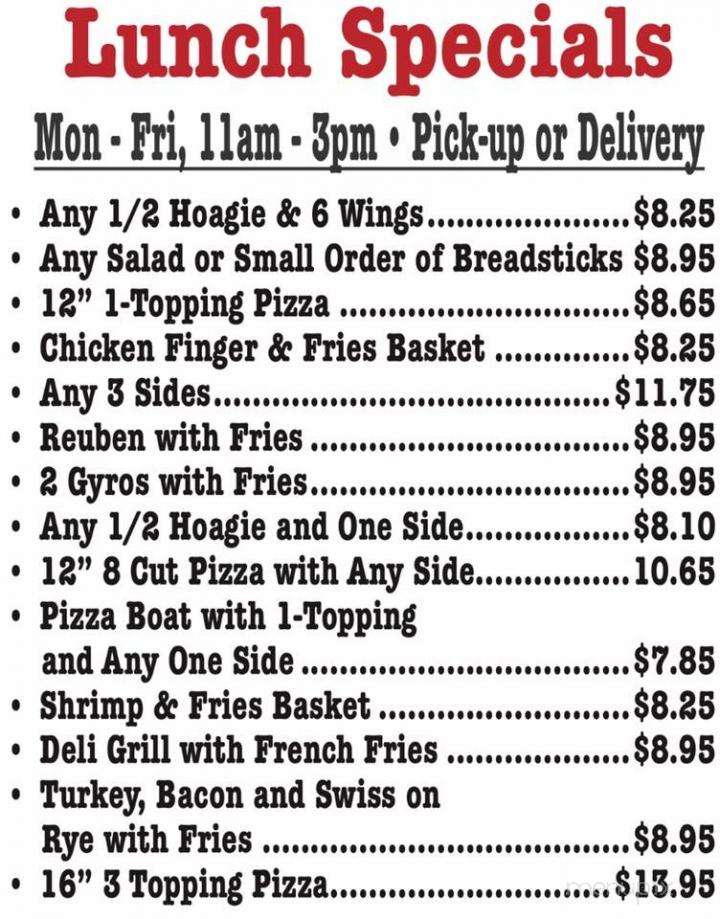 Boonda's Home Town Pizza - West Mifflin, PA menu_pic