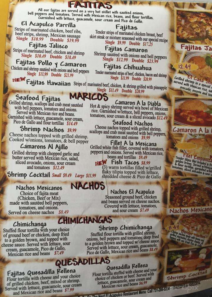 El Acapulco - Conway, AR menu_pic