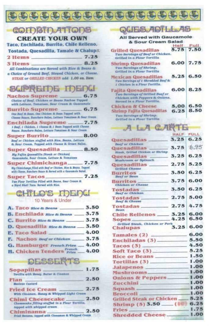 Las Palmas Family Mexican - Florence, SC menu_pic
