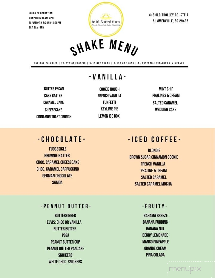 4:16 Nutrition - Summerville, SC menu_pic