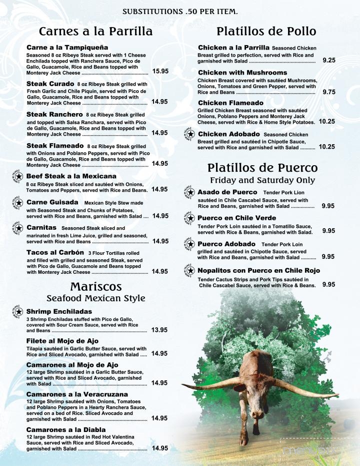 TEJAS Mexican Grill - Bells, TX menu_pic