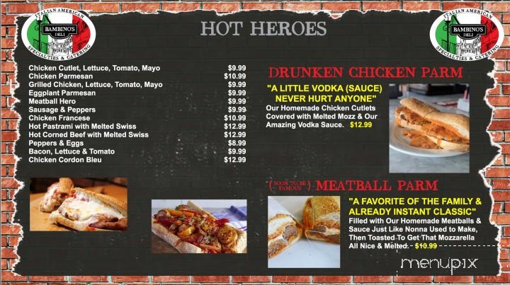 Bambino's Deli - New Milford, NJ menu_pic