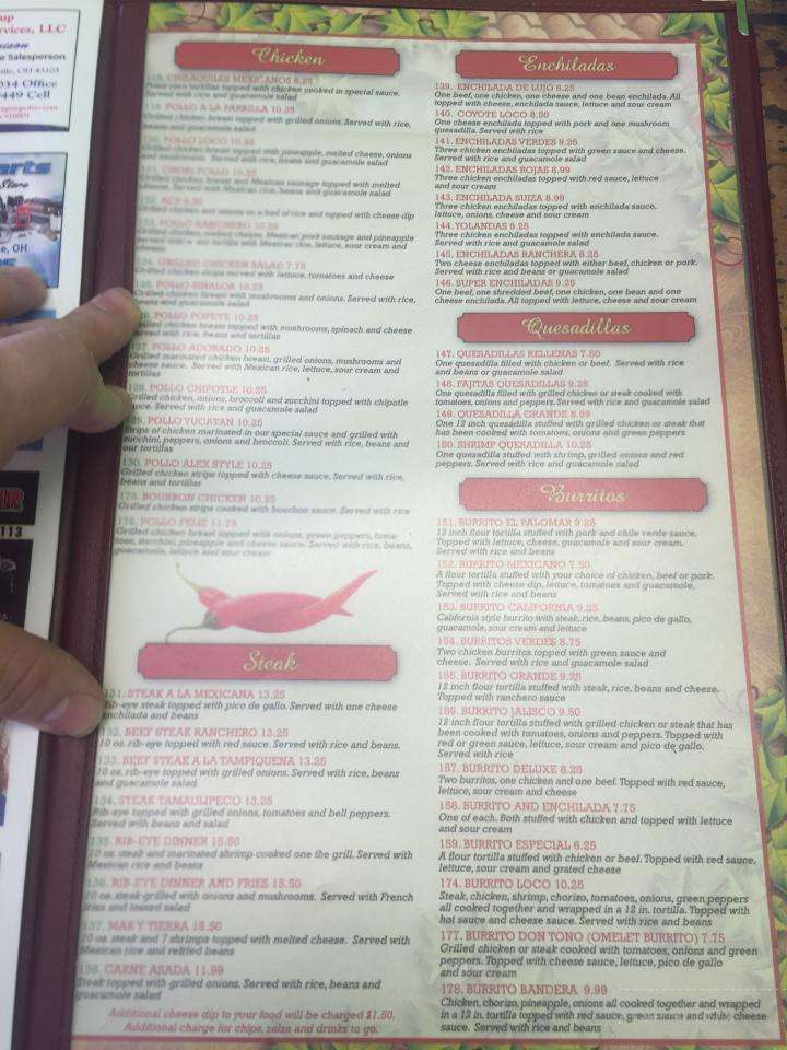 El Palomar - Circleville, OH menu_pic