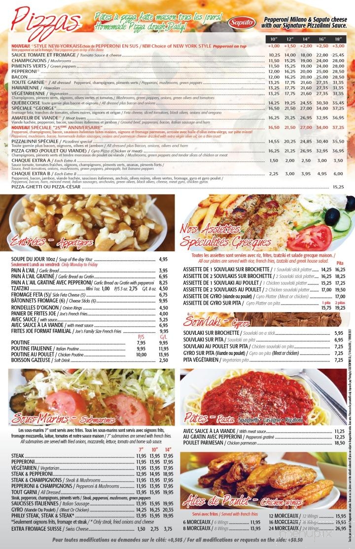 Pizzalinni - Kirkland, QC menu_pic