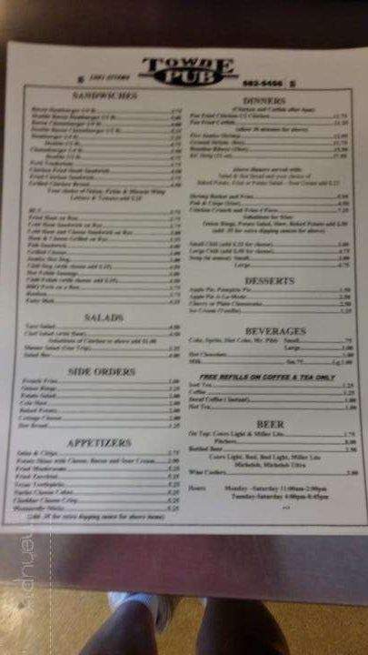 Towne Pub - Leavenworth, KS menu_pic