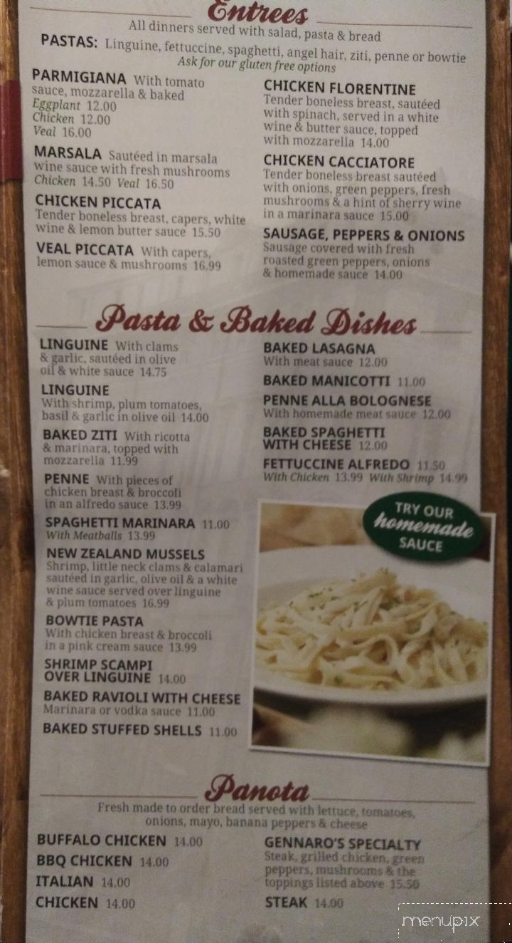 Gennaro's Italian Restaurant - Moorefield, WV menu_pic