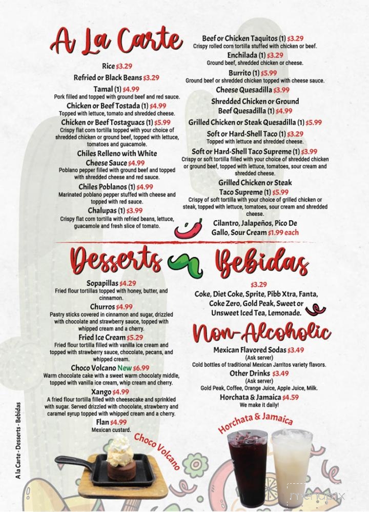 Fiesta Mexicana Cary - Raleigh, NC menu_pic