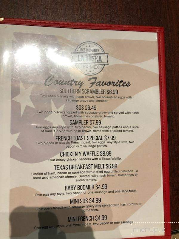 La Toska - Cedar Hill, TX menu_pic