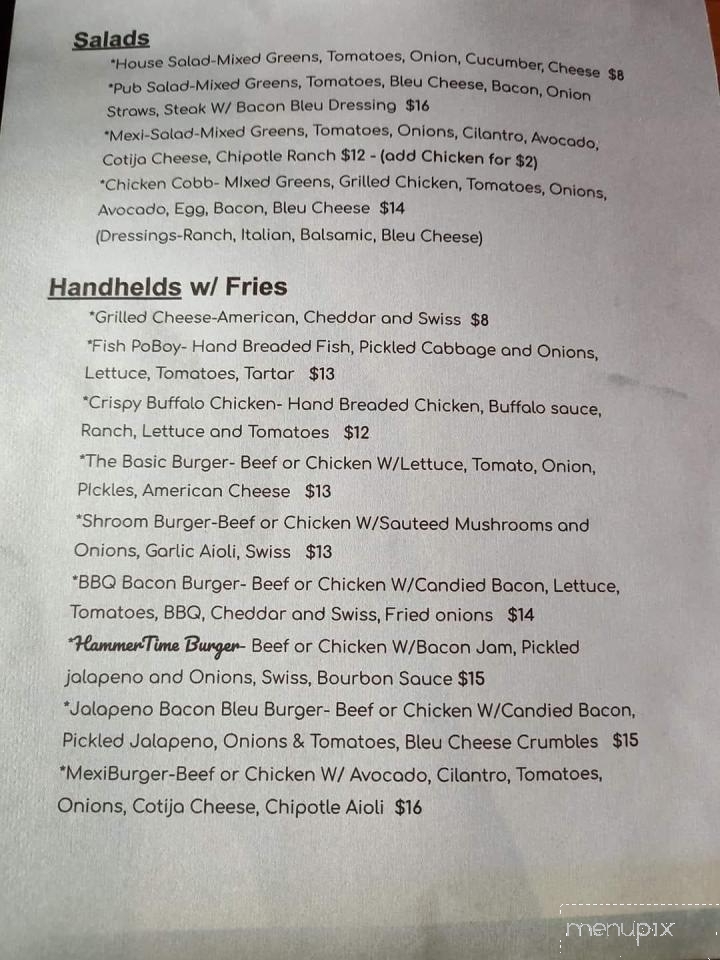 Hammer Time Pub - Mt Sterling, OH menu_pic