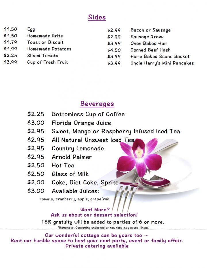 The Breakfast Cottage - Nokomis, FL menu_pic