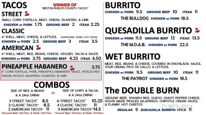 American Taco Company - Rolla, MO menu_pic