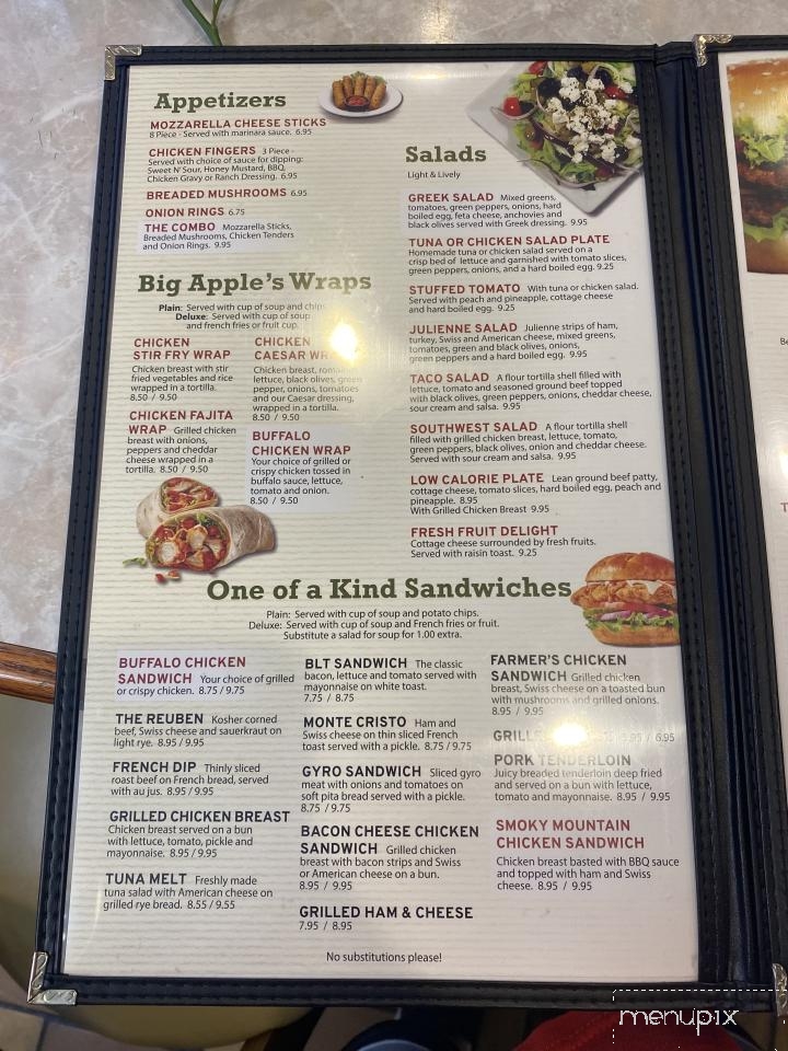 Menu of Big Apple Family Restaurant in Freeport IL 61032