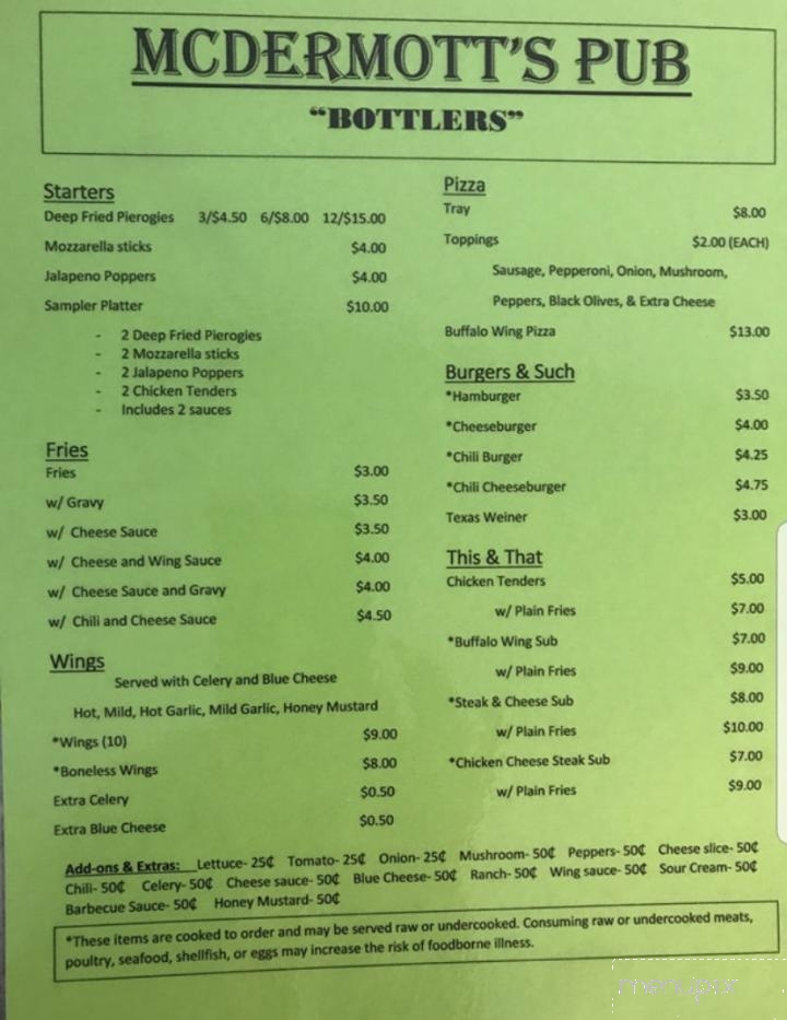 Bottler's Tavern - Jermyn, PA menu_pic