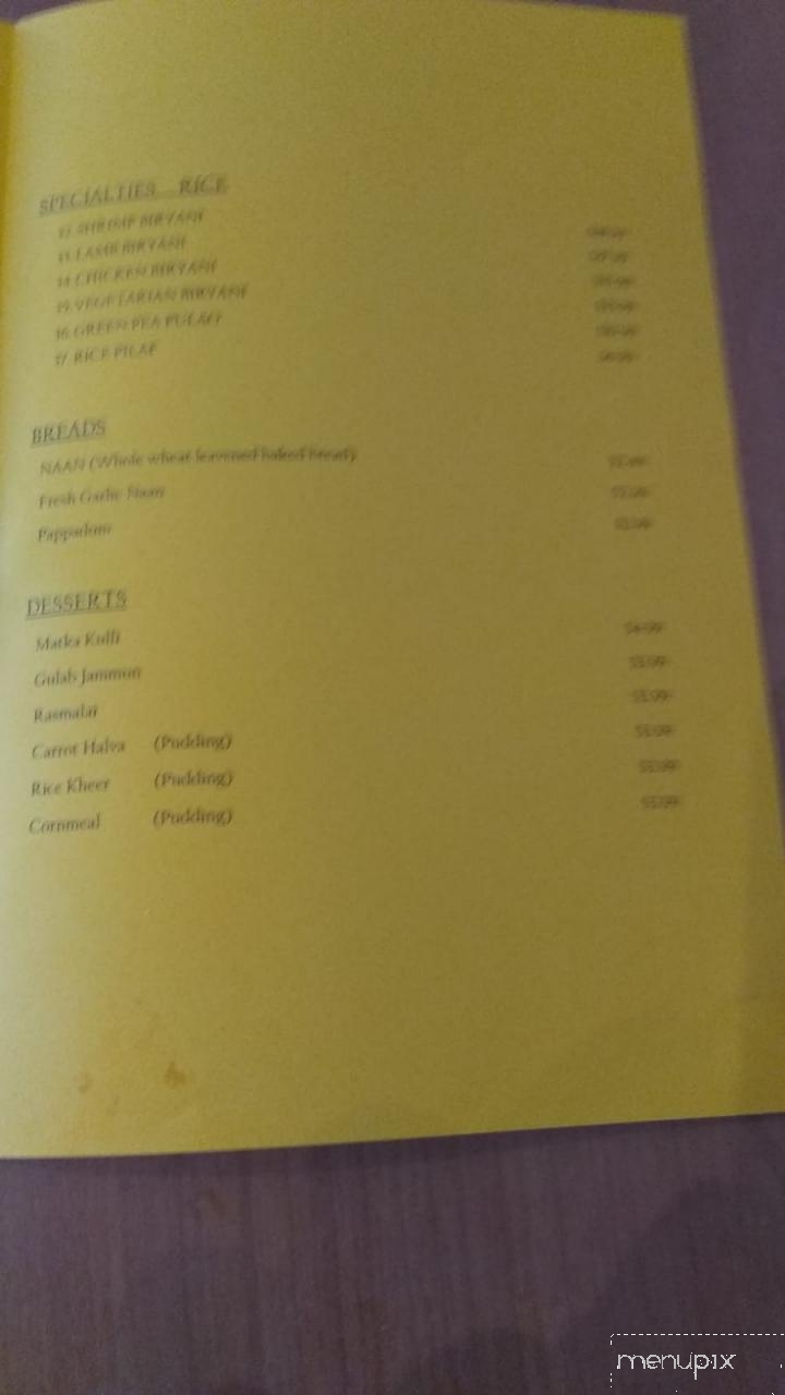 Ahana's Bombay Grille - Bonita Springs, FL menu_pic