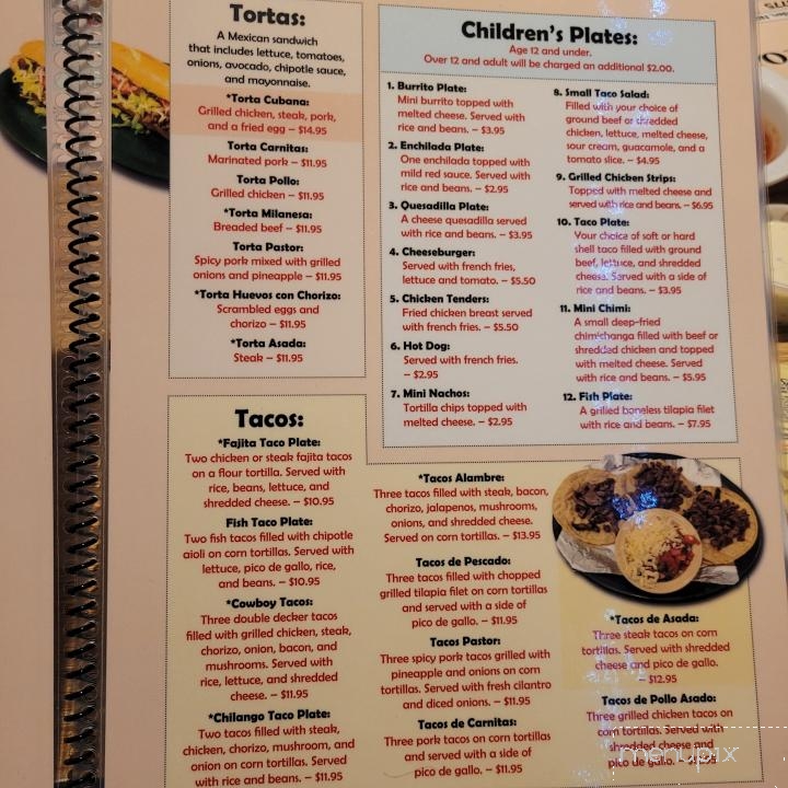 El Rebozo Mexican Restaurant - Arden, NC menu_pic