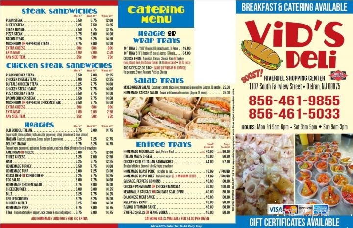 Vid's Deli - Delran, NJ menu_pic