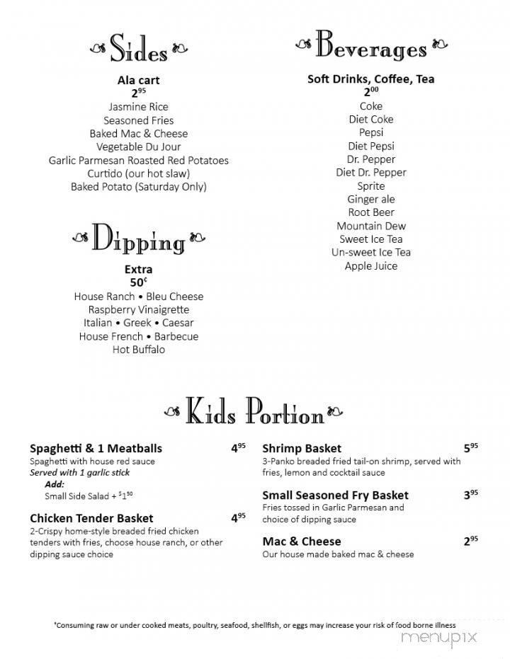 Scotties Pittsfield Inn Restaurant & Lounge - Pittsfield, PA menu_pic