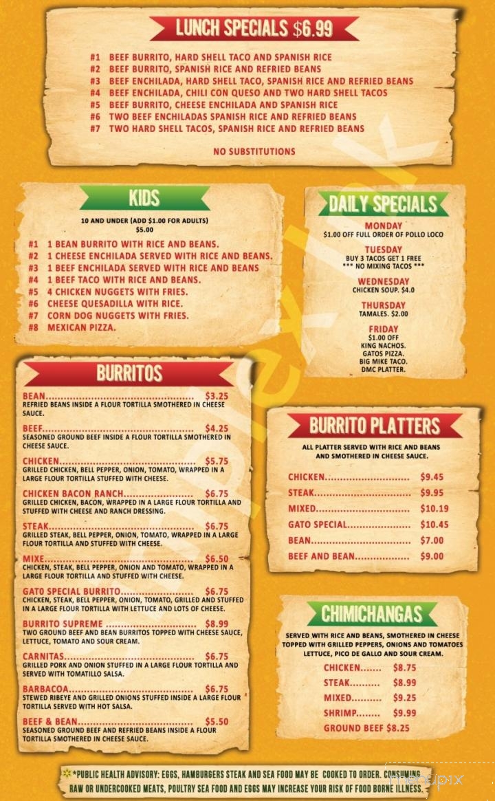 Gatp's Tacos - Tazewell, TN menu_pic
