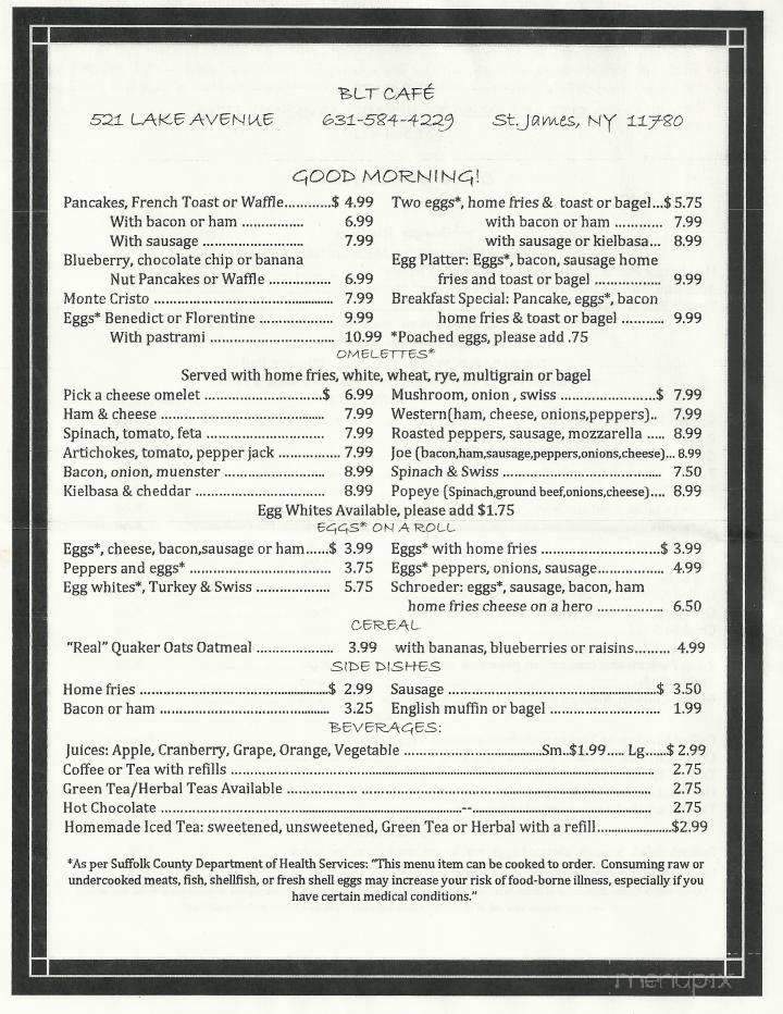 Blt Cafe - Saint James, NY menu_pic