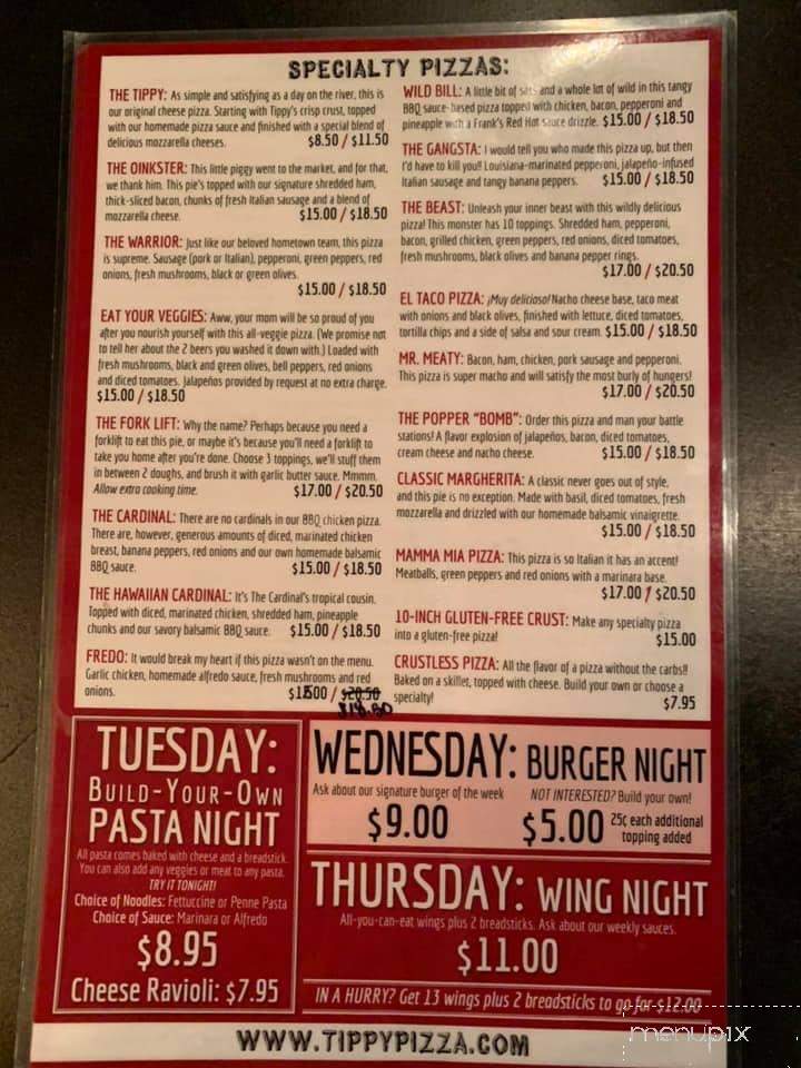 Tippy's - Winamac, IN menu_pic