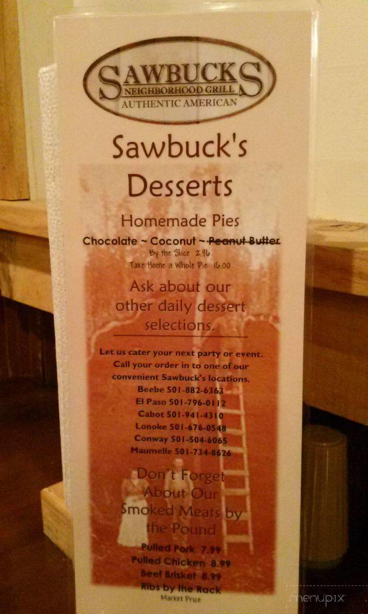 Sawbucks Authentic American Neighborhood Grill - Conway, AR menu_pic