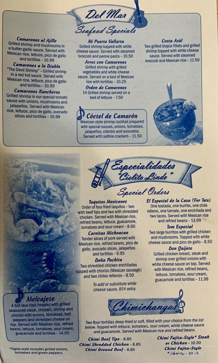 Cielito Lindo - Vonore, TN menu_pic