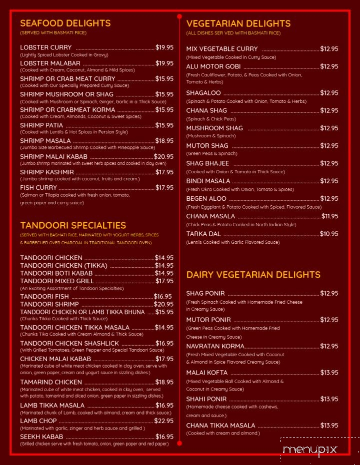Hudson Curry House - Hudson, NY menu_pic