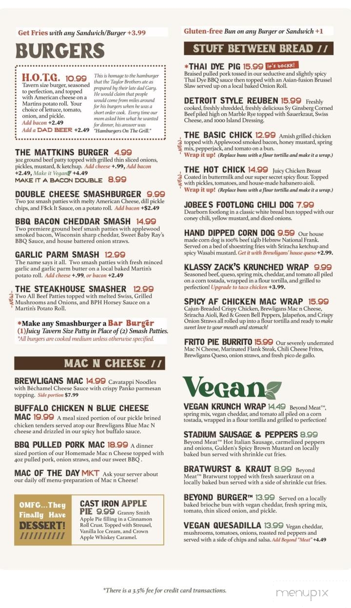 Brewligans - Trenton, MI menu_pic