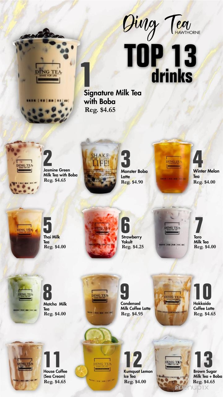 Ding Tea - Hawthorne, CA menu_pic