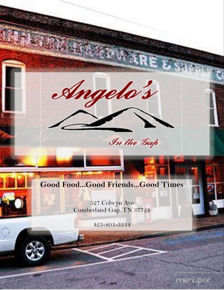 Angelo's in the Gap - Cumberland Gap, TN menu_pic