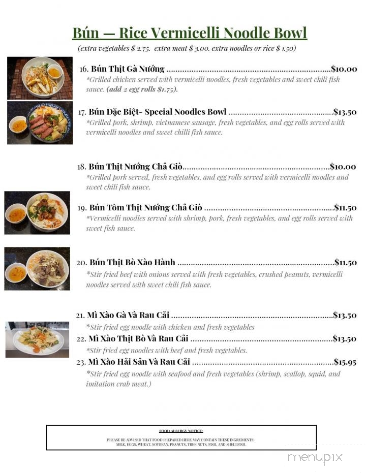 Saigon Kitchen - Burlington, VT menu_pic