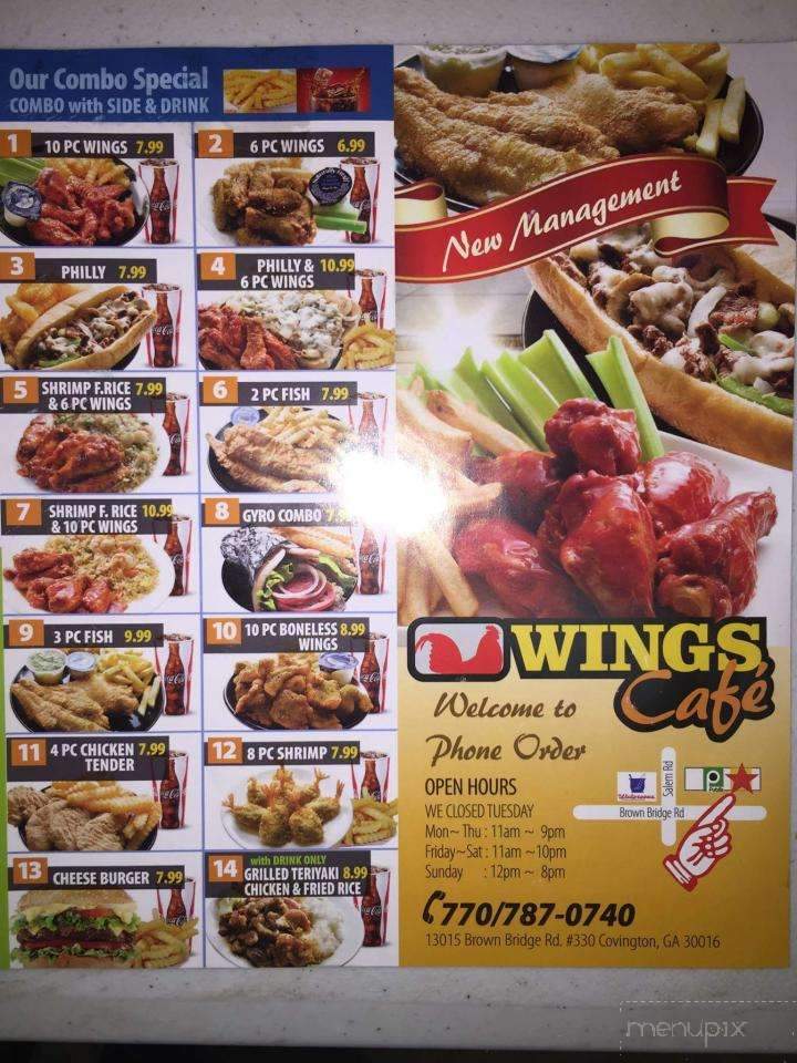 Menu of Wing Cafe in Covington, GA 30016