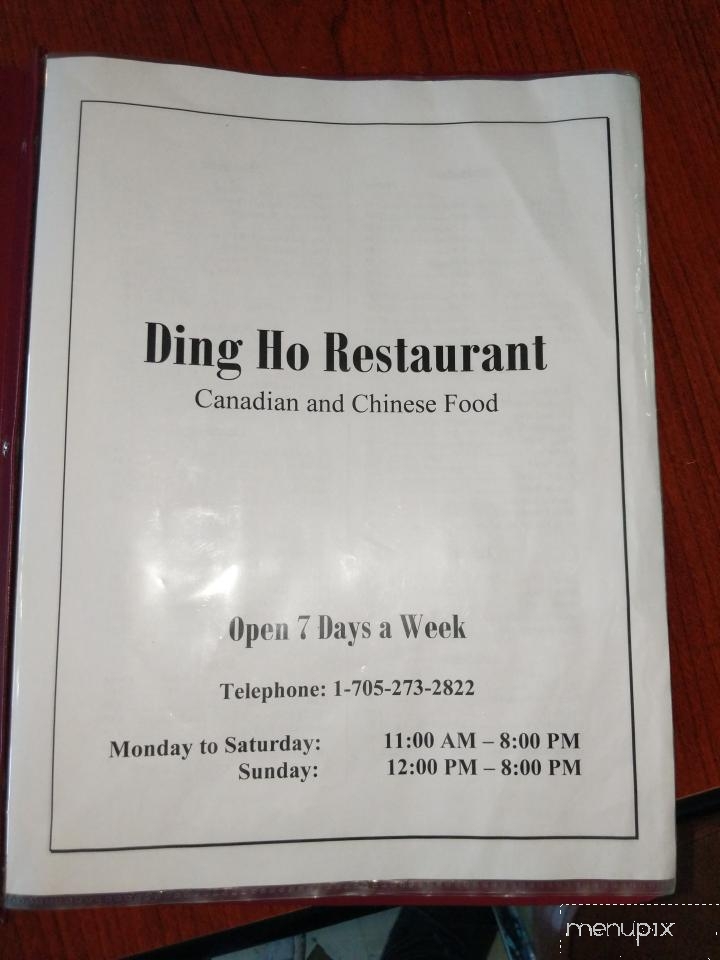 Ding Ho Restaurant - Matheson, ON menu_pic