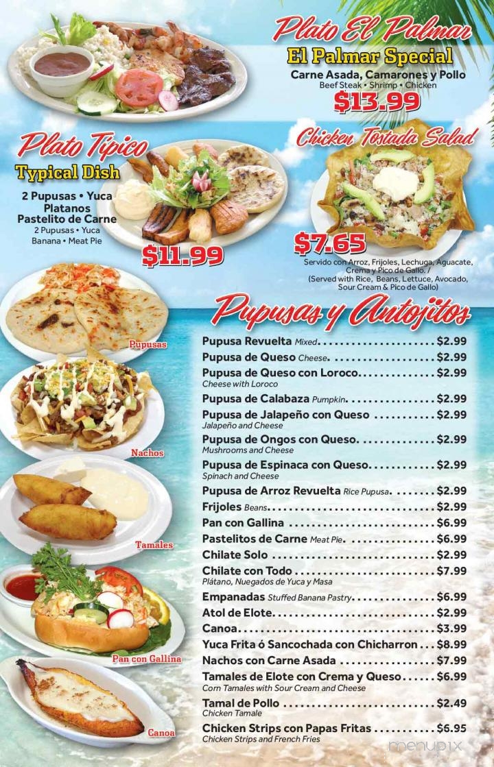 El Palmar Salvadoran Restaurant #2 - Los Angeles, CA menu_pic