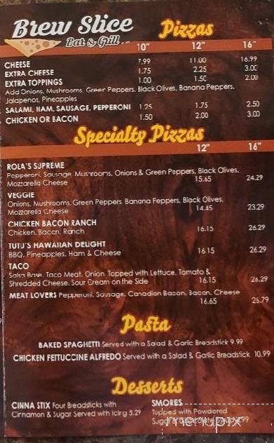 Brew Slice Bar & Grill - Liberty, IN menu_pic