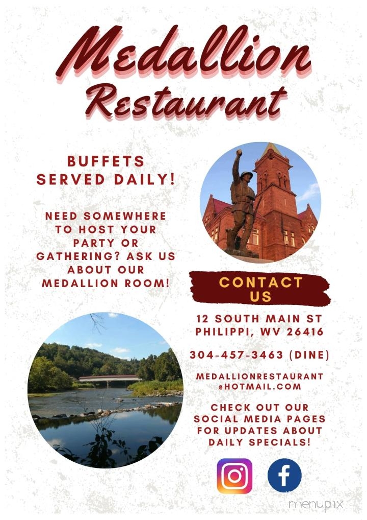 Medallion Restaurant - Philippi, WV menu_pic