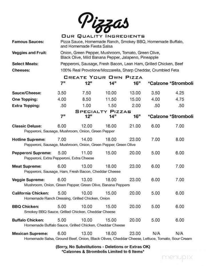 Pizza Hotline - Carlisle, OH menu_pic